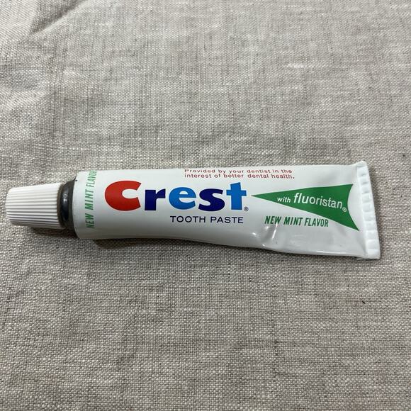 Vintage 1967 First Year Mint Flavor Tube‎ Crest Toothpaste NOS Fluoristan - Picture 6 of 8